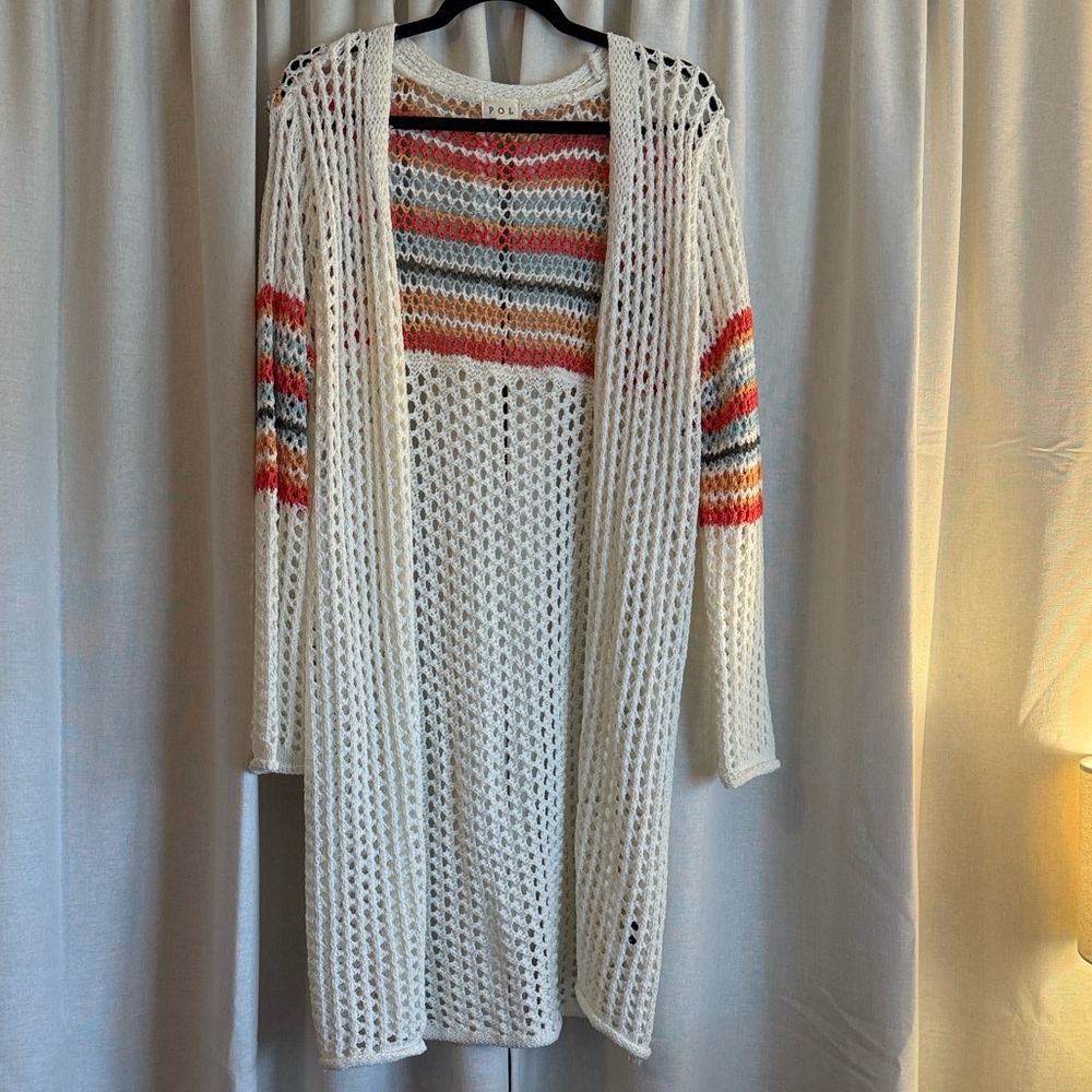 POL Cream Multicolor Stripe Knit Cardigan - Picture 3 of 6